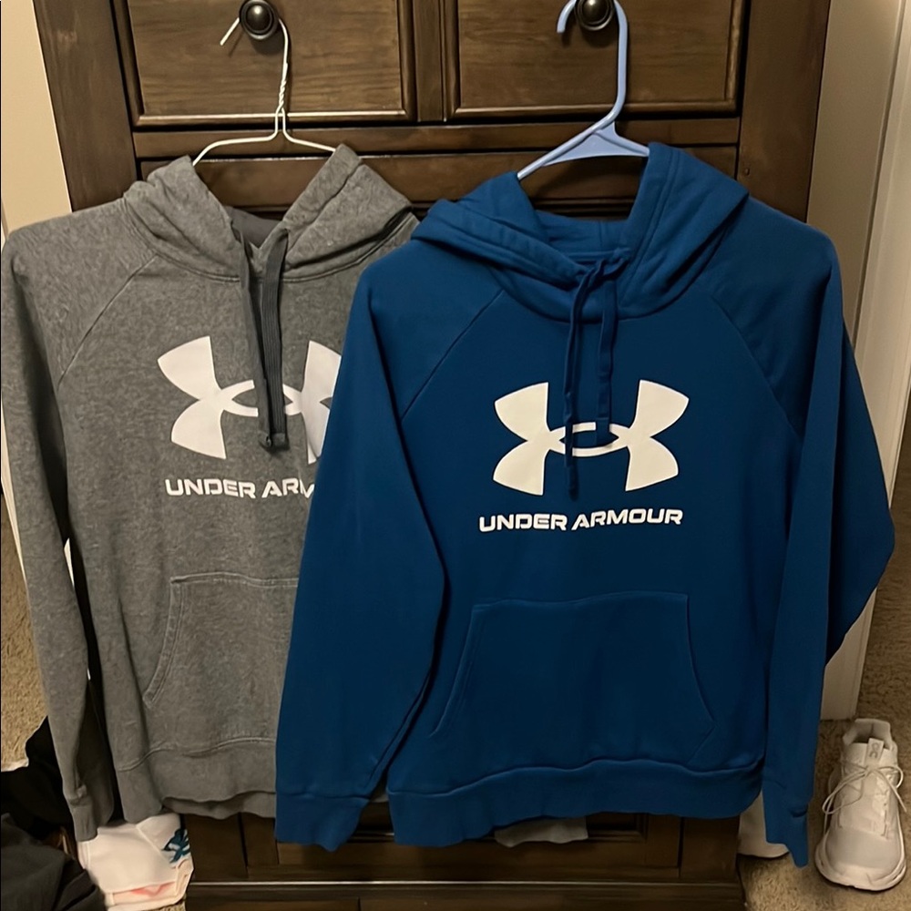 Under Armour Gray and Blue Hoodies